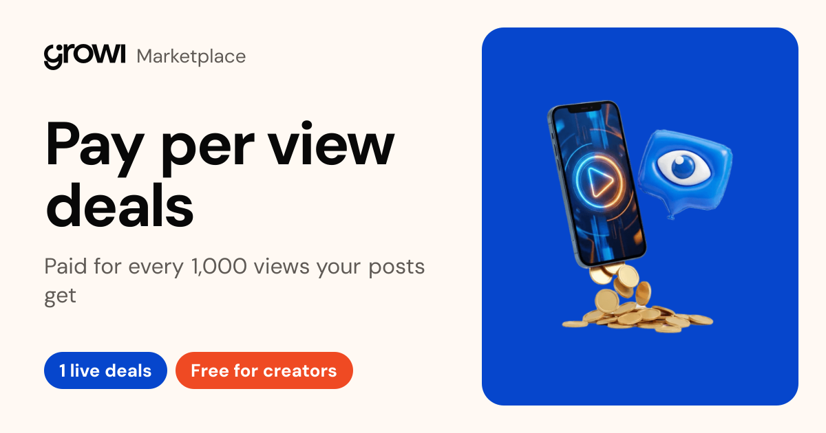 Pay per view deals · Growi Marketplace